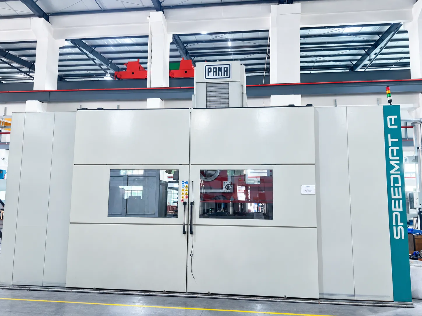 明勖精密机械工厂PAMA大型精密加工设备，用于高速冲床大型结构零部件的机械加工